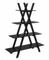 Convenience Concepts 45.75" Medium Density Fiberboard (mdf) Oxford A Frame Bookshelf In Black