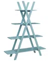 Convenience Concepts 45.75" Medium Density Fiberboard (mdf) Oxford A Frame Bookshelf In Sea Foam Blue
