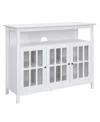 Convenience Concepts 47.75" Big Sur Deluxe Tv Stand With Cabinets And Shelf In White