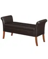 CONVENIENCE CONCEPTS 51.25" FAUX LEATHER GARBO STORAGE BENCH