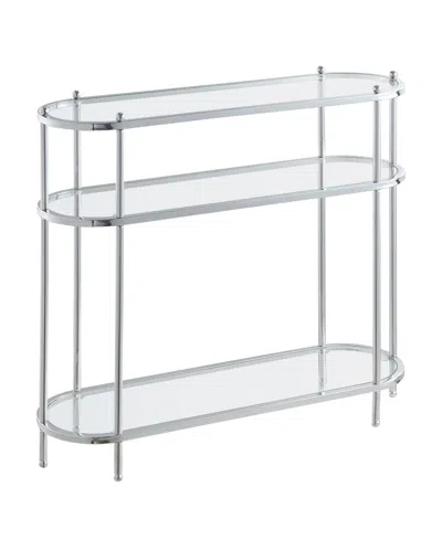 Convenience Concepts 9.5" Royal Crest 3 Tier Glass Oval Entryway Hall Table