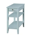 Convenience Concepts American Heritage 1 Drawer Chairside End Table With Shelves In Open Green