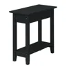 Convenience Concepts American Heritage Flip Top End Table With Charging Station, Black In Black