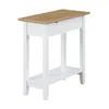 Convenience Concepts American Heritage Flip Top End Table With Charging Station, Driftwood/white In White