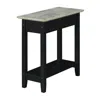 Convenience Concepts American Heritage Flip Top End Table With Charging Station, Faux Birch/black In Black