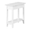 Convenience Concepts American Heritage Flip Top End Table With Charging Station, White In White