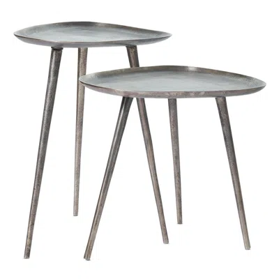 Convenience Concepts Bali Metal Nesting End Tables In Gray