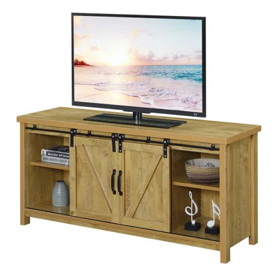 Convenience Concepts Blake Barn Door Tv Stand English Oak In Neutral