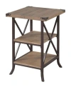 Convenience Concepts Brookline End Table With Shelves In Medium Beige