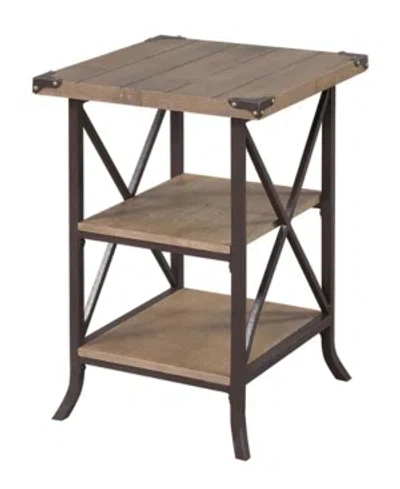 Convenience Concepts Brookline End Table With Shelves In Medium Beige