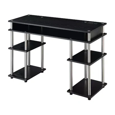 Convenience Concepts Designs 2 Go Desk With Charging Station In Black