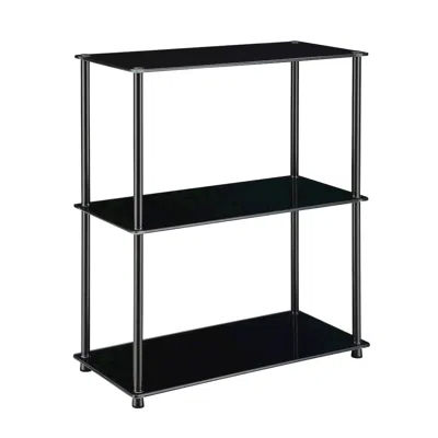 Convenience Concepts Designs2go Classic Glass 3 Tier Bookshelf In Black
