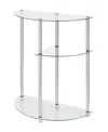 Convenience Concepts Designs2go Classic Glass 3 Tier Display Entryway Hall Table In Glass,chrome