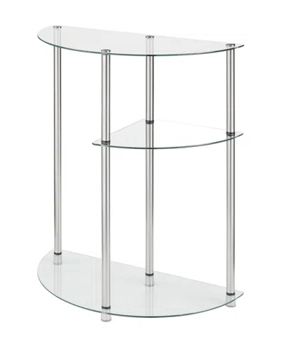 Convenience Concepts Designs2go Classic Glass 3 Tier Display Entryway Hall Table In Glass,chrome