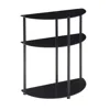 Convenience Concepts Designs2go Classic Glass 3 Tier Half-circle Entryway Hall Table In Black