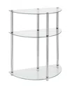 Convenience Concepts Designs2go Classic Glass 3 Tier Half-circle Entryway Hall Table In Glass,chrome