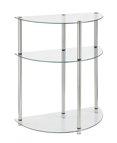 Convenience Concepts Designs2go Classic Glass 3 Tier Half-circle Entryway Hall Table In Glass,chrome