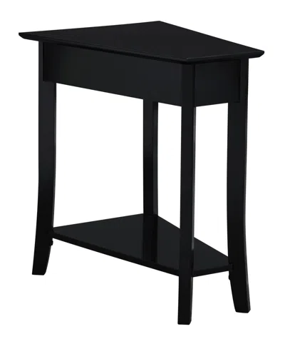 Convenience Concepts Designs2go Ensenada Rubberwood Wedge End Table With Shelf In Black