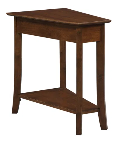 Convenience Concepts Designs2go Ensenada Rubberwood Wedge End Table With Shelf In Brown