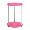 Convenience Concepts Designs2go No Tools 2 Tier Round End Table, Pink In Pink