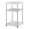 Convenience Concepts Designs2go No Tools 3 Tier End Table, Faux White Marble/chrome In White
