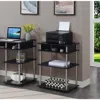 Convenience Concepts Designs2go No Tools Printer Stand With Shelves, Black