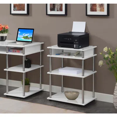 Convenience Concepts Designs2go No Tools Printer Stand With Shelves, White