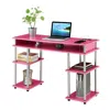 Convenience Concepts Designs2go No Tools Student Desk With Charging Station, Pink