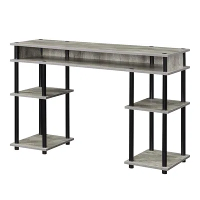 Convenience Concepts Designs2go No Tools Student Desk With Shelves, Faux Birch/black