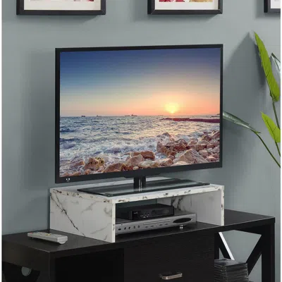Convenience Concepts Designs2go Small Tv/monitor Riser For Tvs Up To 26 Inches White Faux Marble In Black