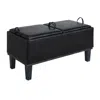 Convenience Concepts Designs4comfort Brentwood Storage Ottoman With Reversible Trays, Black In Black