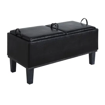 Convenience Concepts Designs4comfort Brentwood Storage Ottoman With Reversible Trays, Black
