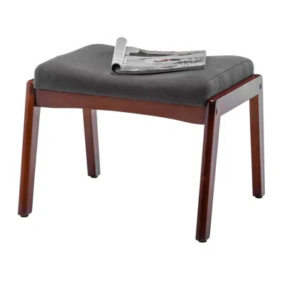 Convenience Concepts Designs4comfort Natalie Accent Ottoman Stool Dark Gray In Brown