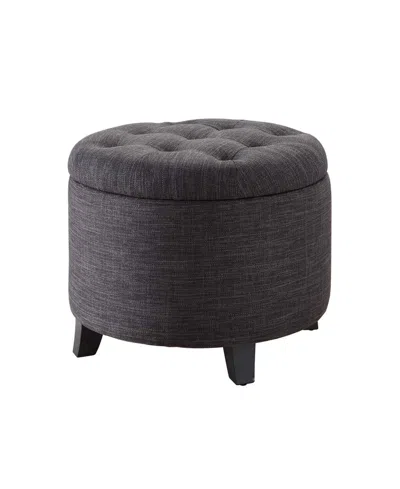Convenience Concepts Designs4comfort Round Ottoman In Dark Gray