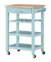 Convenience Concepts Ellaine 24.75" Wood Butcher Block Kitchen Cart