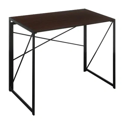Convenience Concepts Extra Folding Desk In Brown
