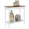 Convenience Concepts French Country 1 Drawer Hall Table With Shelf, Dark Walnut/white Finish In White