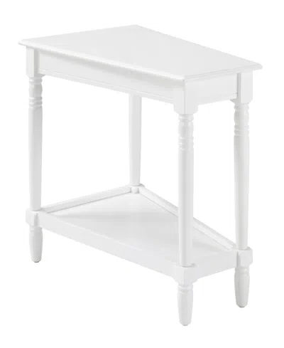 Convenience Concepts French Country Manor 14" Wood No-tools Wedge End Table In White