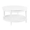 Convenience Concepts French Country Manor No Tools Round Coffee Table With Shelf In White