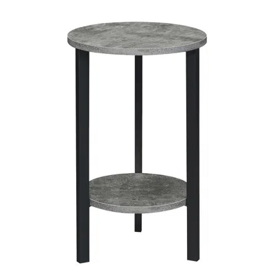 Convenience Concepts Graystone 24 Inch 2 Tier Plant Stand, Cement/black