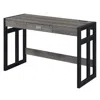 Convenience Concepts Monterey 47 Inch Desk With Charging Station, Weathered Gray/black