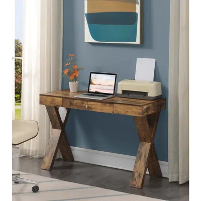 Convenience Concepts Newport 1 Drawer Desk, Barnwood