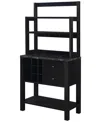 Convenience Concepts Newport 31" Medium Density Fiberboard (mdf) 2 Drawer Serving Bar In Black Faux Marble,black