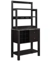 Convenience Concepts Newport 31" Medium Density Fiberboard (mdf) 2 Drawer Serving Bar In Black Faux Marble,espresso