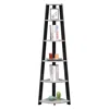Convenience Concepts Newport 5 Tier Corner Bookshelf Faux Cement/black In Black
