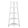 Convenience Concepts Newport 5 Tier Wide Corner Bookcase, White In White