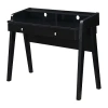 Convenience Concepts Newport Deluxe 2-drawer Desk In Black