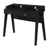 Convenience Concepts Newport Deluxe 2-drawer Desk In Brown