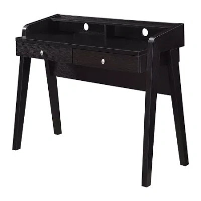 Convenience Concepts Newport Deluxe 2-drawer Desk In Brown