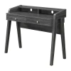 Convenience Concepts Newport Deluxe 2-drawer Desk In Gray